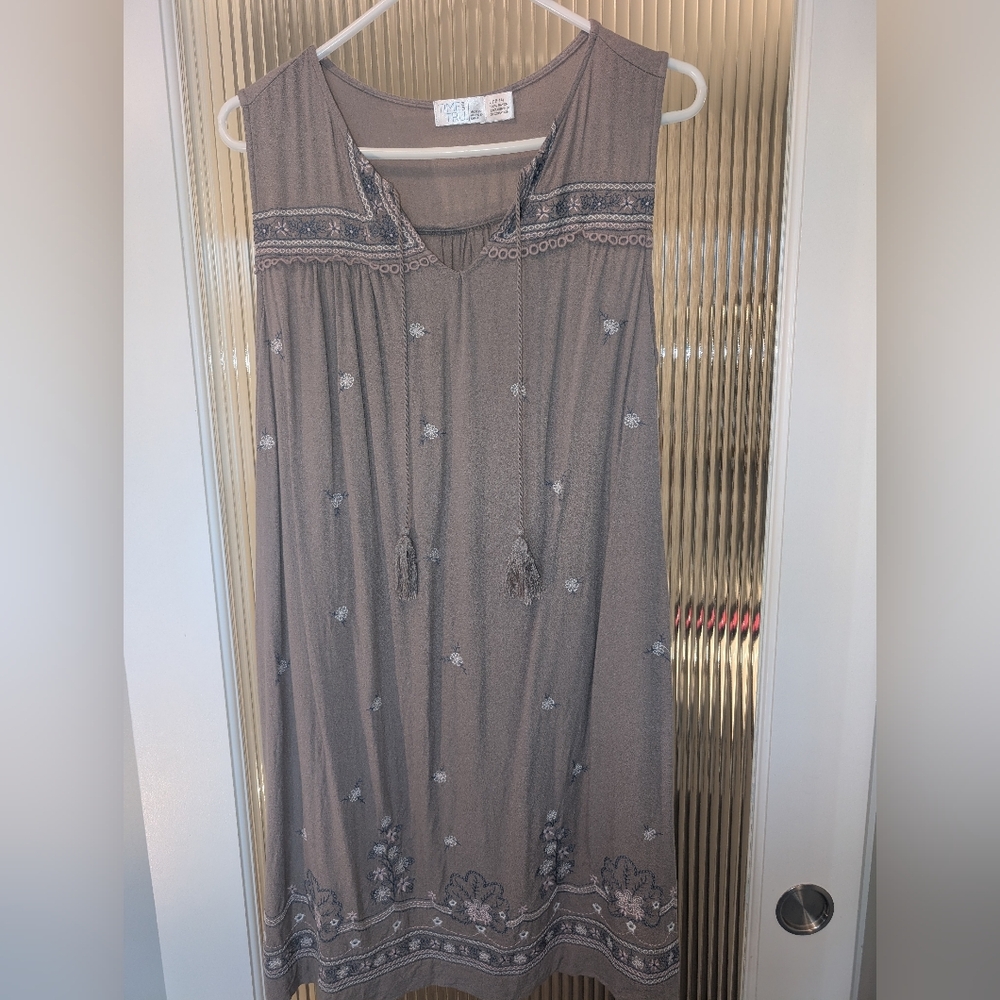 Umgee Light Grey Sleeveless Scoop Neck Sundress